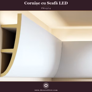 Profil Iluminat Indirect Poliuretan 5x18 cm pentru Bandă LED
