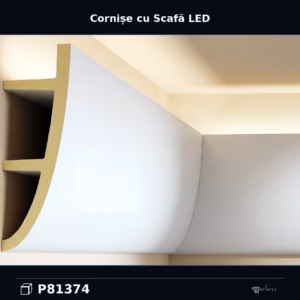Profil Iluminat Indirect Poliuretan 5x18 cm pentru Bandă LED