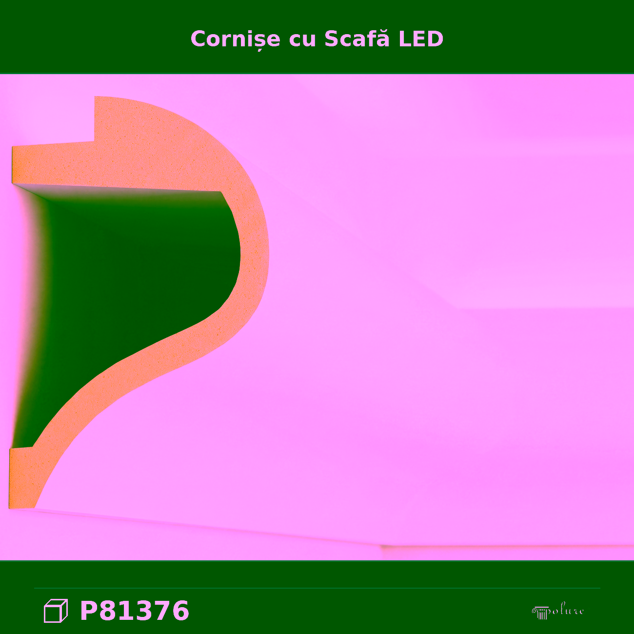 Scafă LED Lumină Indirectă Poliuretan 9×14 cm
