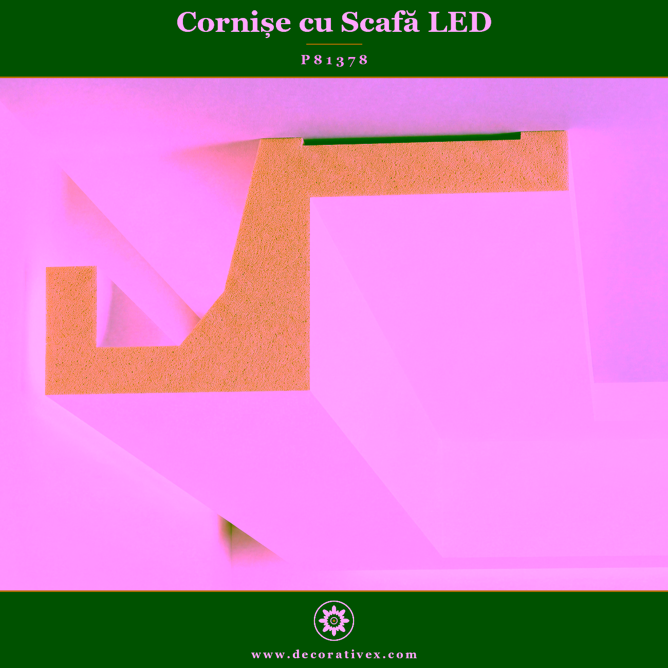 Profil Poliuretan Scafă Lumină Indirectă LED 20×10 cm