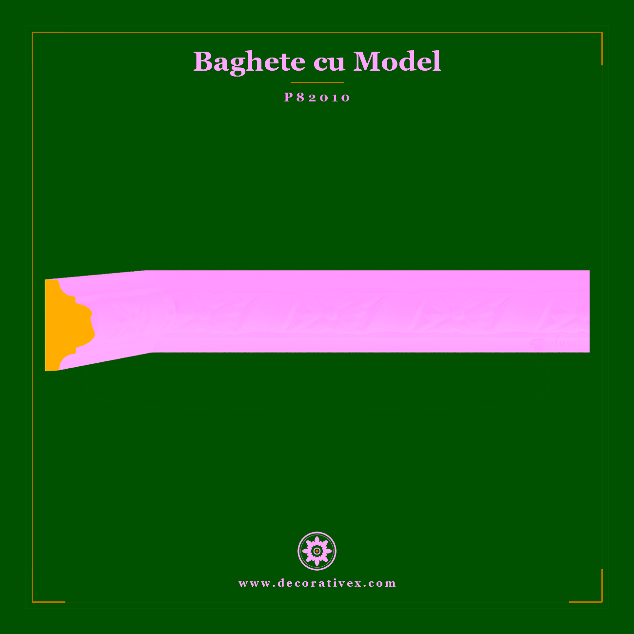 Baghetă Decorativă cu Model 2×4 cm din Poliuretan