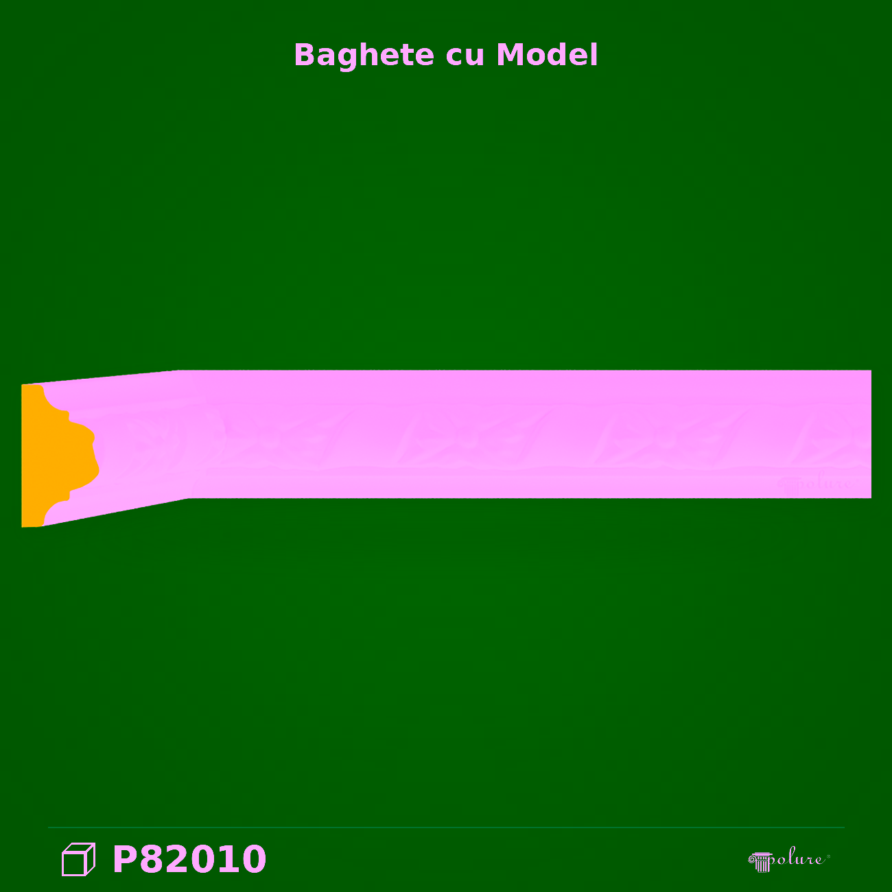 Baghetă Decorativă cu Model 2×4 cm din Poliuretan