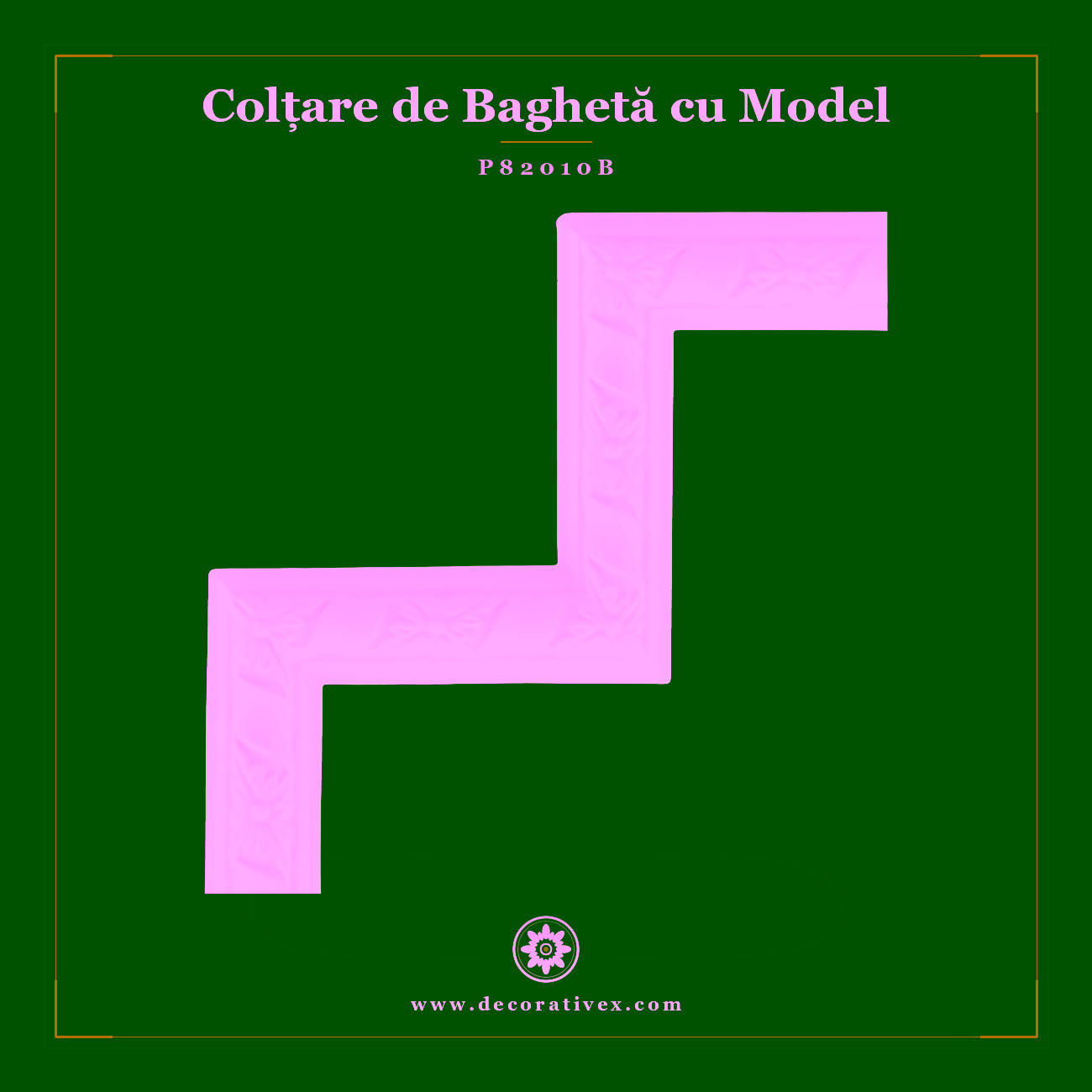 Colțar Decorativ Poliuretan 22×22 cm Model Clasic