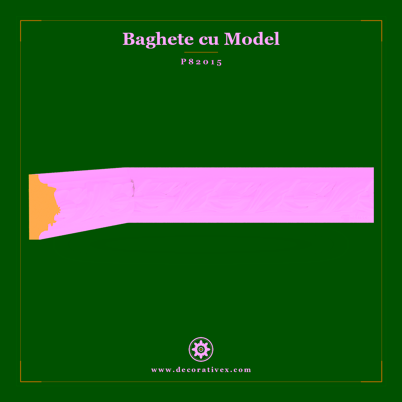 Baghetă Decorativă cu Model din Poliuretan 5×3 cm