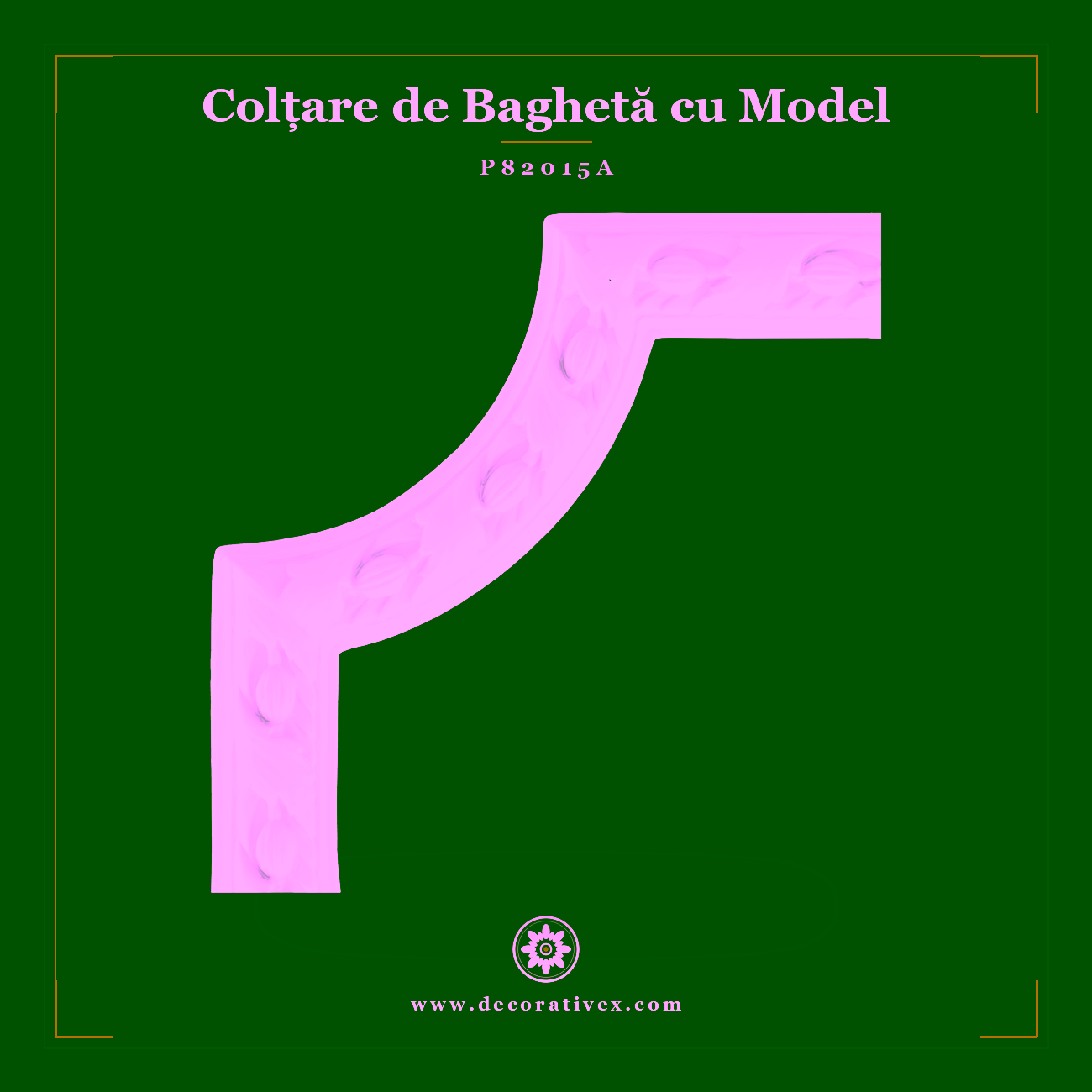 Colțar Baghetă Decorativă Poliuretan 24×24 cm P82015A