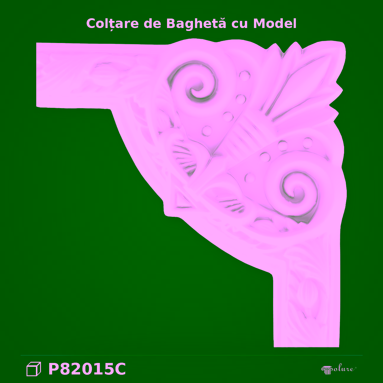 Colțar Decorativ din Poliuretan cu Relief 25×25 cm