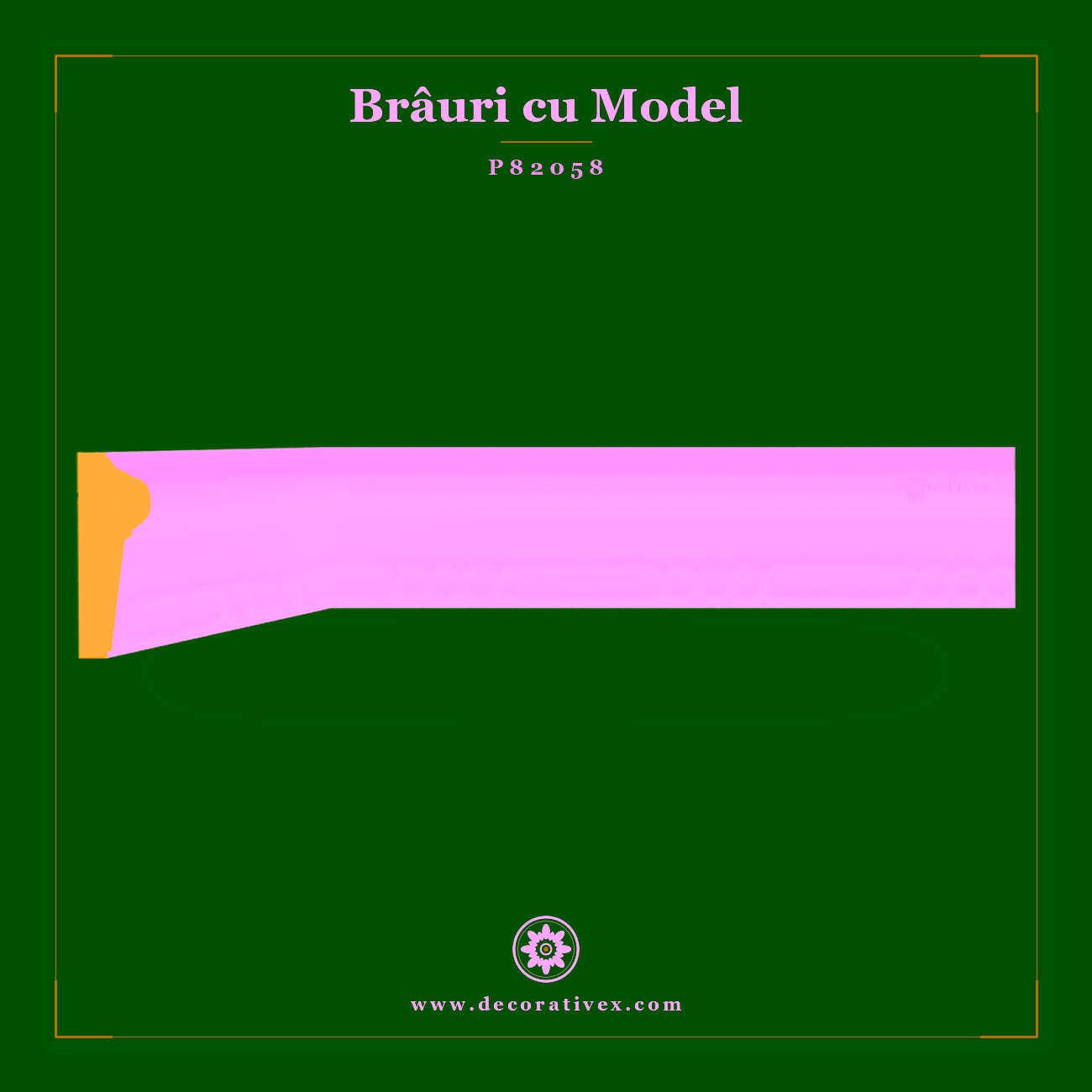 Brâu Decorativ din Poliuretan cu Relief Model P82058 4×9 cm