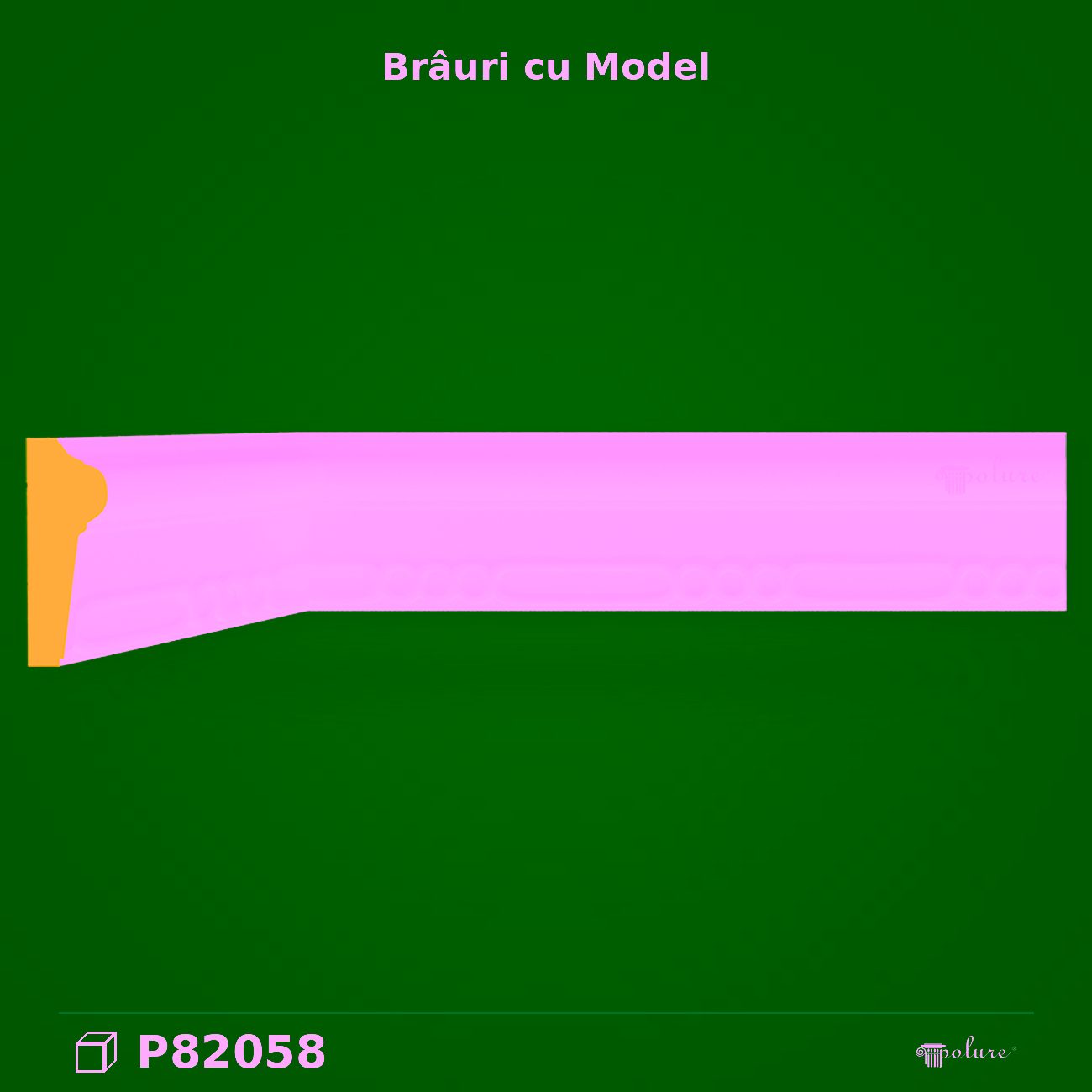 Brâu Decorativ din Poliuretan cu Relief Model P82058 4×9 cm