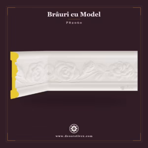 Brâu Decorativ din Poliuretan 2x10 cm Motif Trandafir