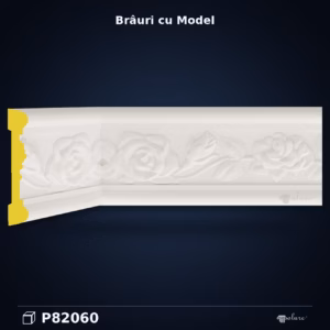 Brâu Decorativ din Poliuretan 2x10 cm Motif Trandafir