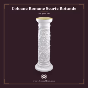 Coloană Scurtă Romană din Poliuretan cu Reliefuri Sculptate 35x95 cm