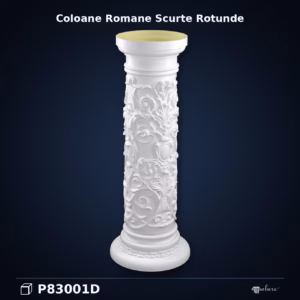 Coloană Scurtă Romană din Poliuretan cu Reliefuri Sculptate 35x95 cm
