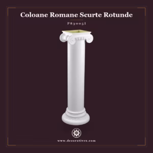 Coloană Scurtă din Poliuretan cu Capitel Ionic 35x35x107 cm