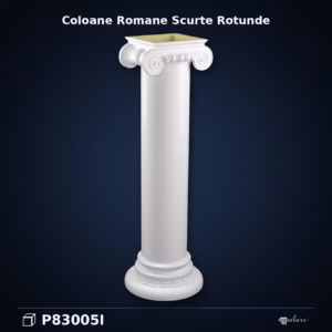 Coloană Scurtă din Poliuretan cu Capitel Ionic 35x35x107 cm