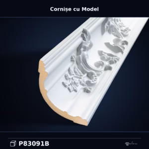 Cornișă Decorativă din Poliuretan cu Motive Clasice 18x18 cm
