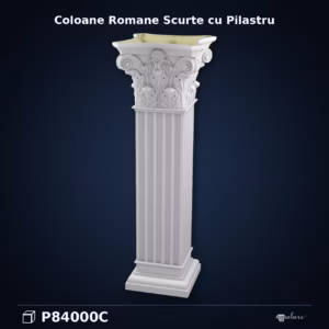 Coloană Romană Scurtă Poliuretan 36x36x107 cm Decorativă