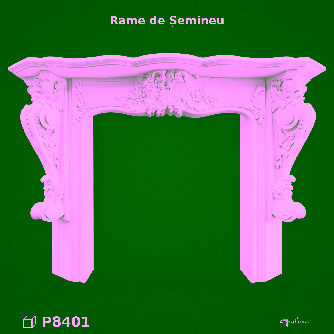 Mască Șemineu Decorativ Poliuretan cu Sculpturi Clasice 145×105 cm