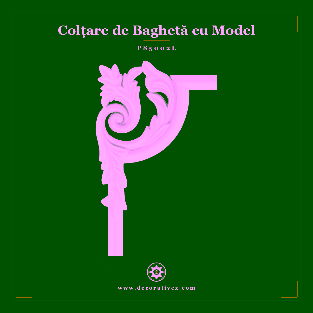 Element Colț Baghetă Poliuretan Cu Relief 33×21 cm
