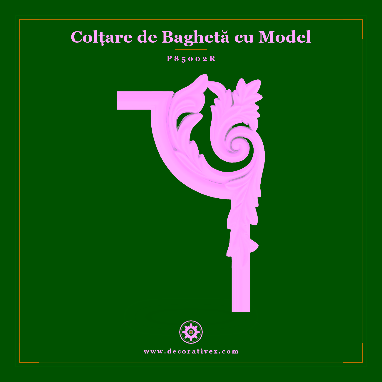 Colțar Poliuretan pentru Baghete Decorative 33×21 cm