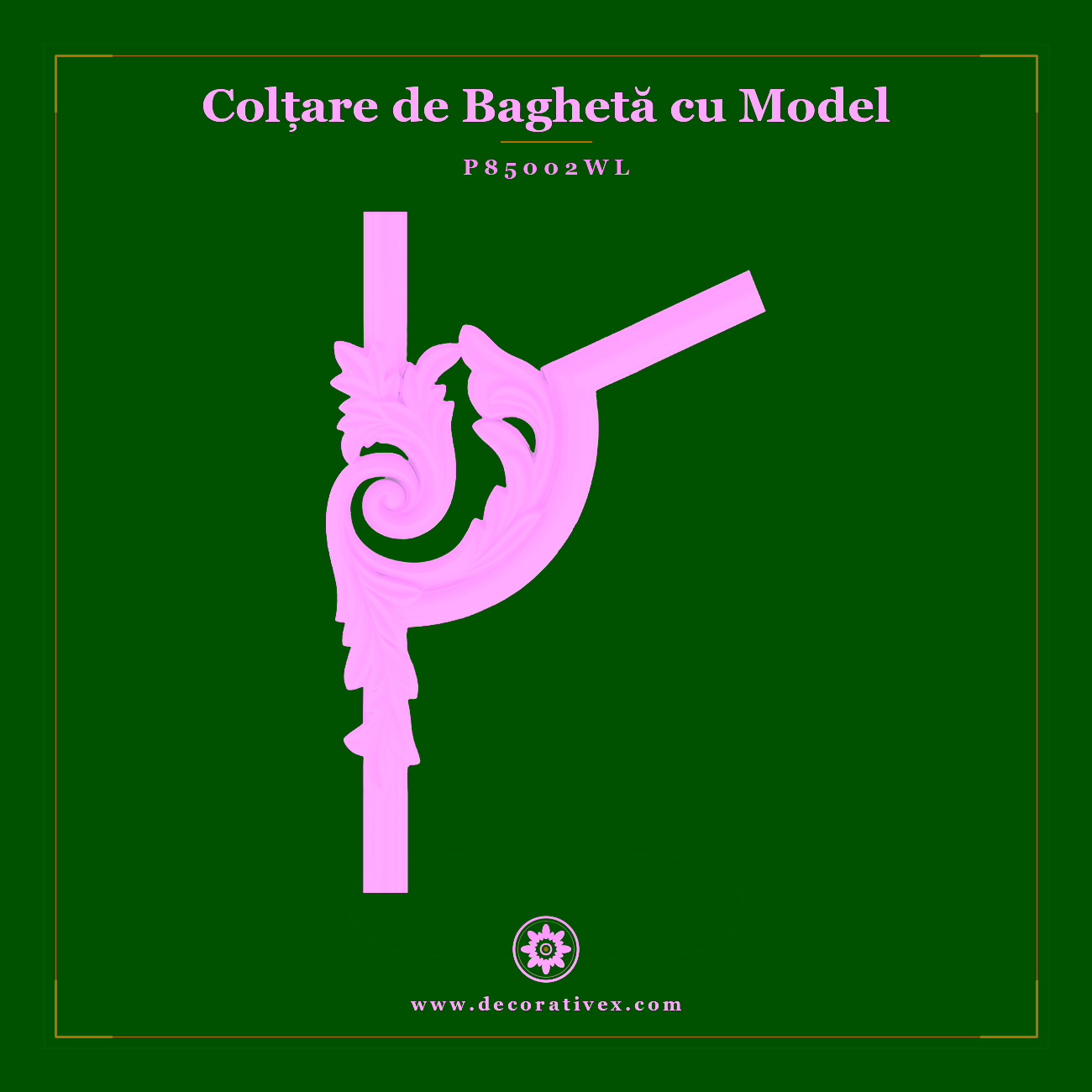 Colțar Profil Poliuretan Decorativ 39×25 cm Modele Baghetă