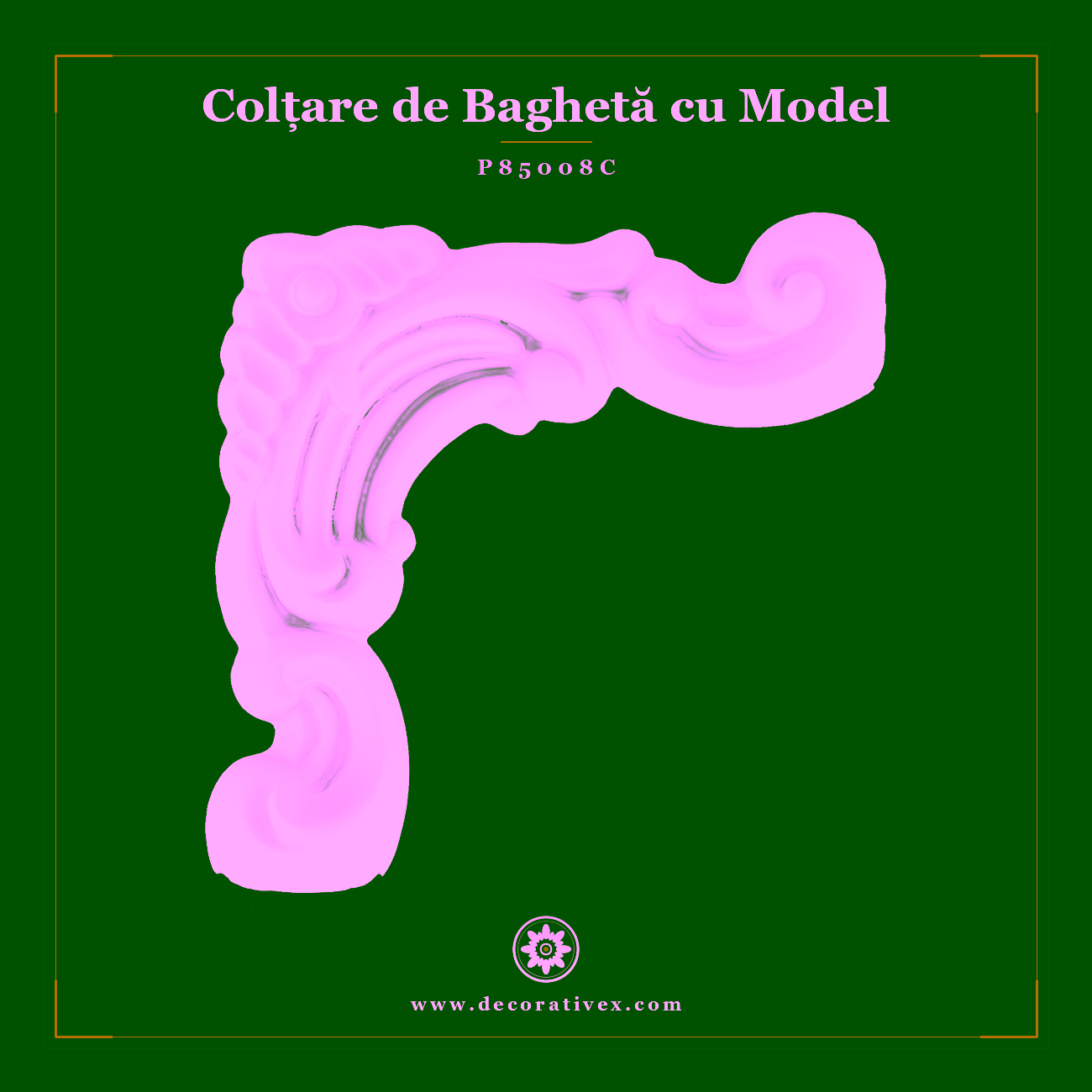 Colțar Poliuretan Decorativ cu Relief 17x17x3 cm