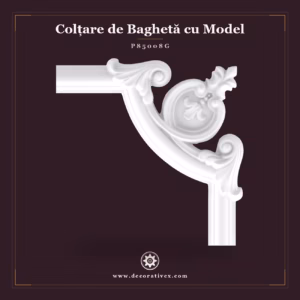 Colțar Profil Decorativ din Poliuretan cu Model Sculptat 28x28 cm