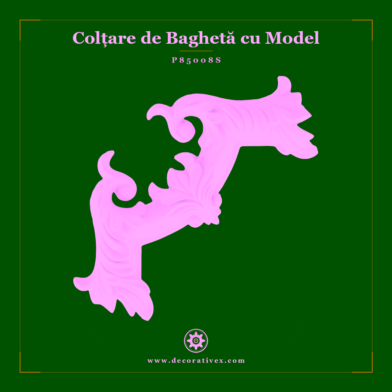 Colțar Decorativ din Poliuretan pentru Baghete 27×27 cm