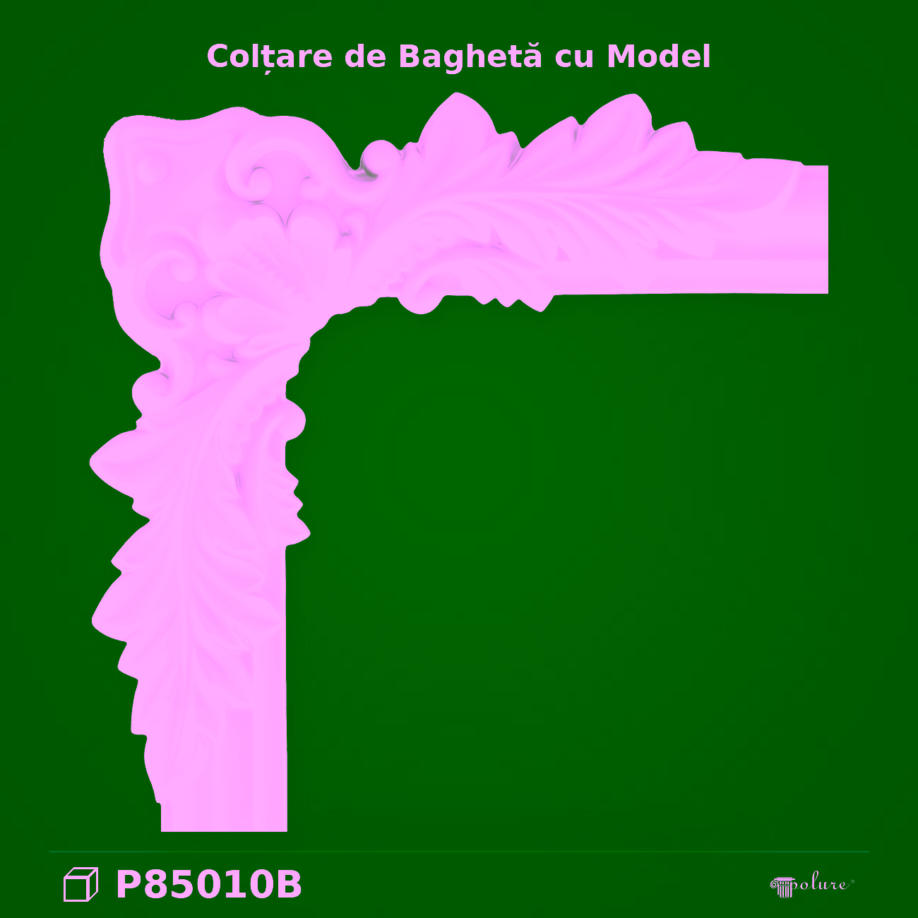 Colțar Decorativ Poliuretan 25×25 cm Model Sculptat
