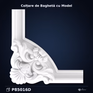 Colțar Decorativ din Poliuretan cu Relief Floral 29x29 cm