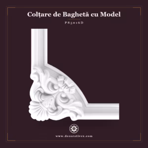 Colțar Decorativ din Poliuretan cu Relief Floral 29x29 cm