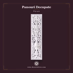 Panou Decorativ Sculptat Poliuretan cu Motiv Floral 160x40 cm
