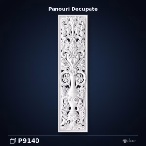 Panou Decorativ Sculptat Poliuretan cu Motiv Floral 160x40 cm