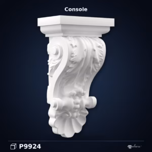 Consolă Decorativă din Poliuretan cu Volute 15x21x39 cm