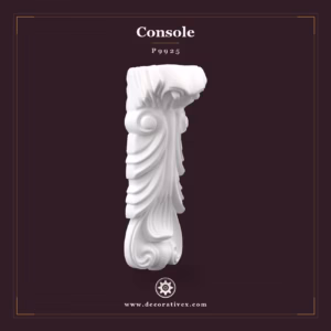 Consolă Decorativă Poliuretan cu Frunze de Acant 19x51 cm