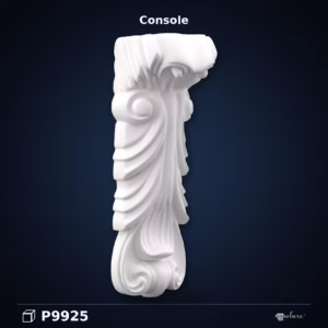 Consolă Decorativă Poliuretan cu Frunze de Acant 19x51 cm