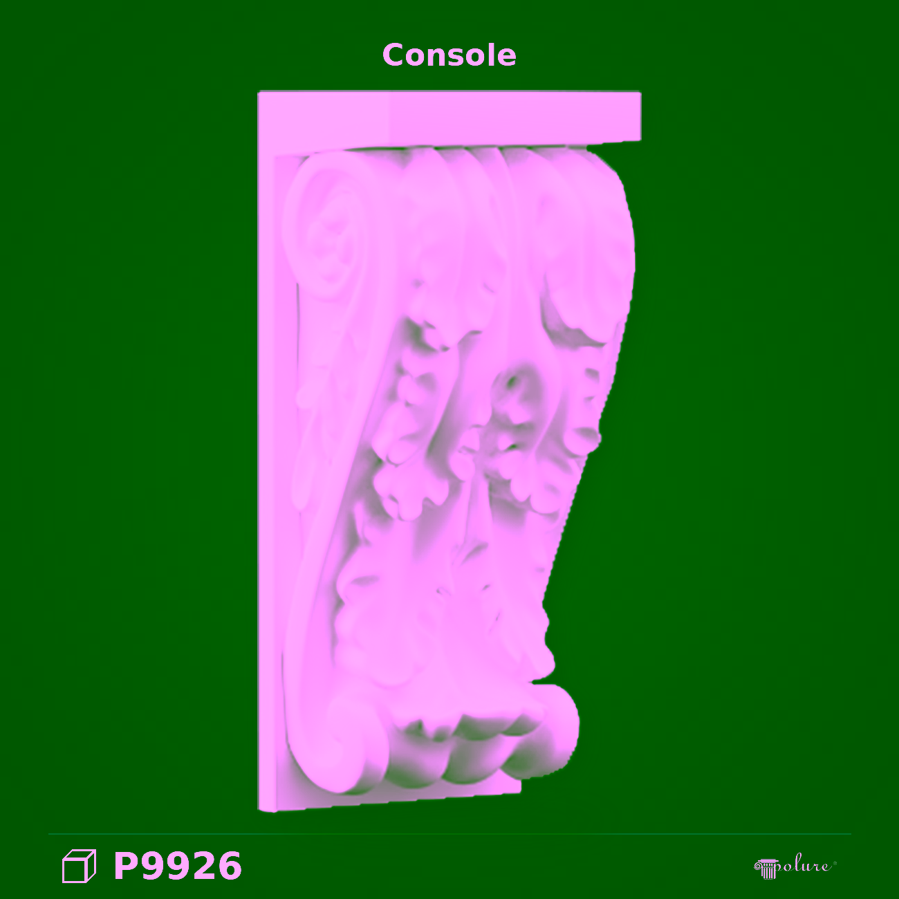 Consolă Decorativă Sculptată din Poliuretan 8x9x20 cm
