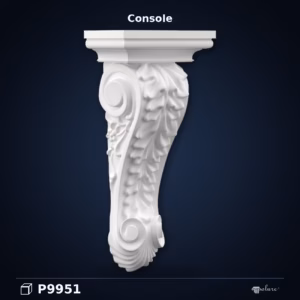 Consolă Decorativă din Poliuretan 11x16x37 cm Acant