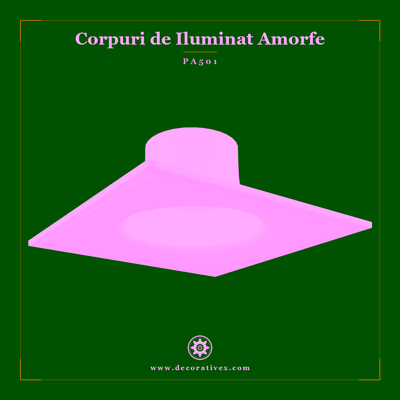 Corp de Iluminat Amorf din Poliuretan cu Lumină Ascunsă 44×44 cm