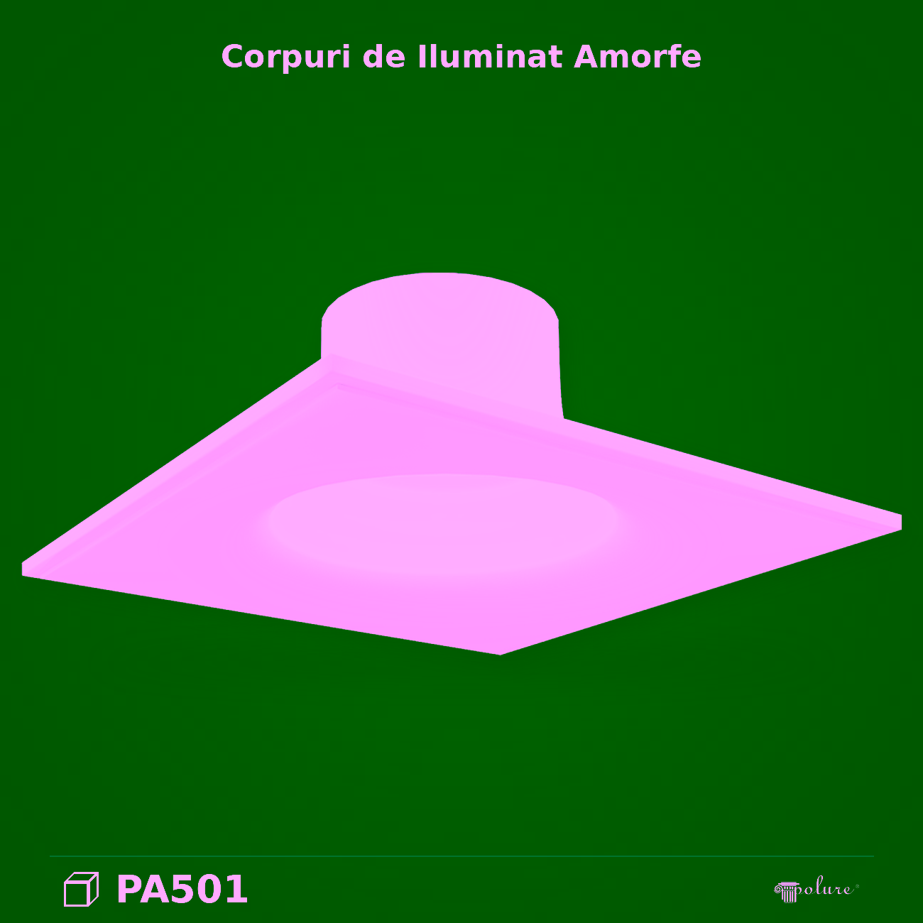 Corp de Iluminat Amorf din Poliuretan cu Lumină Ascunsă 44×44 cm