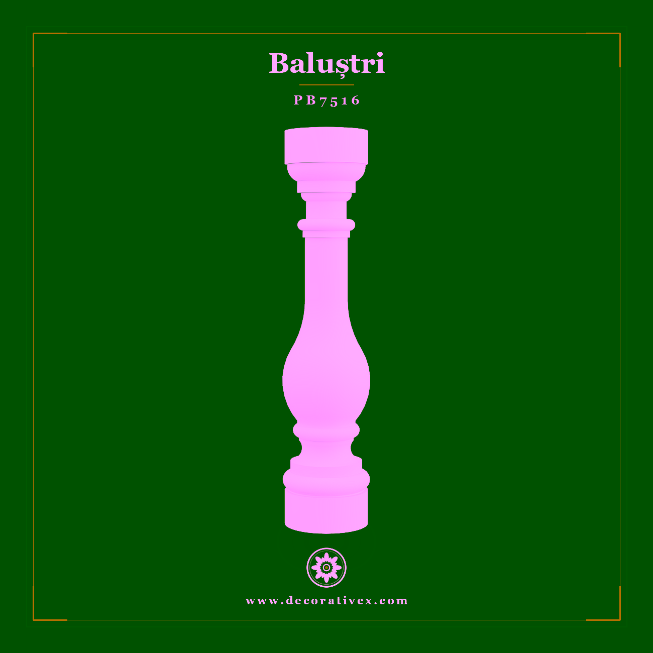 Balustru Decorativ din Poliuretan 17×75 cm Clasic