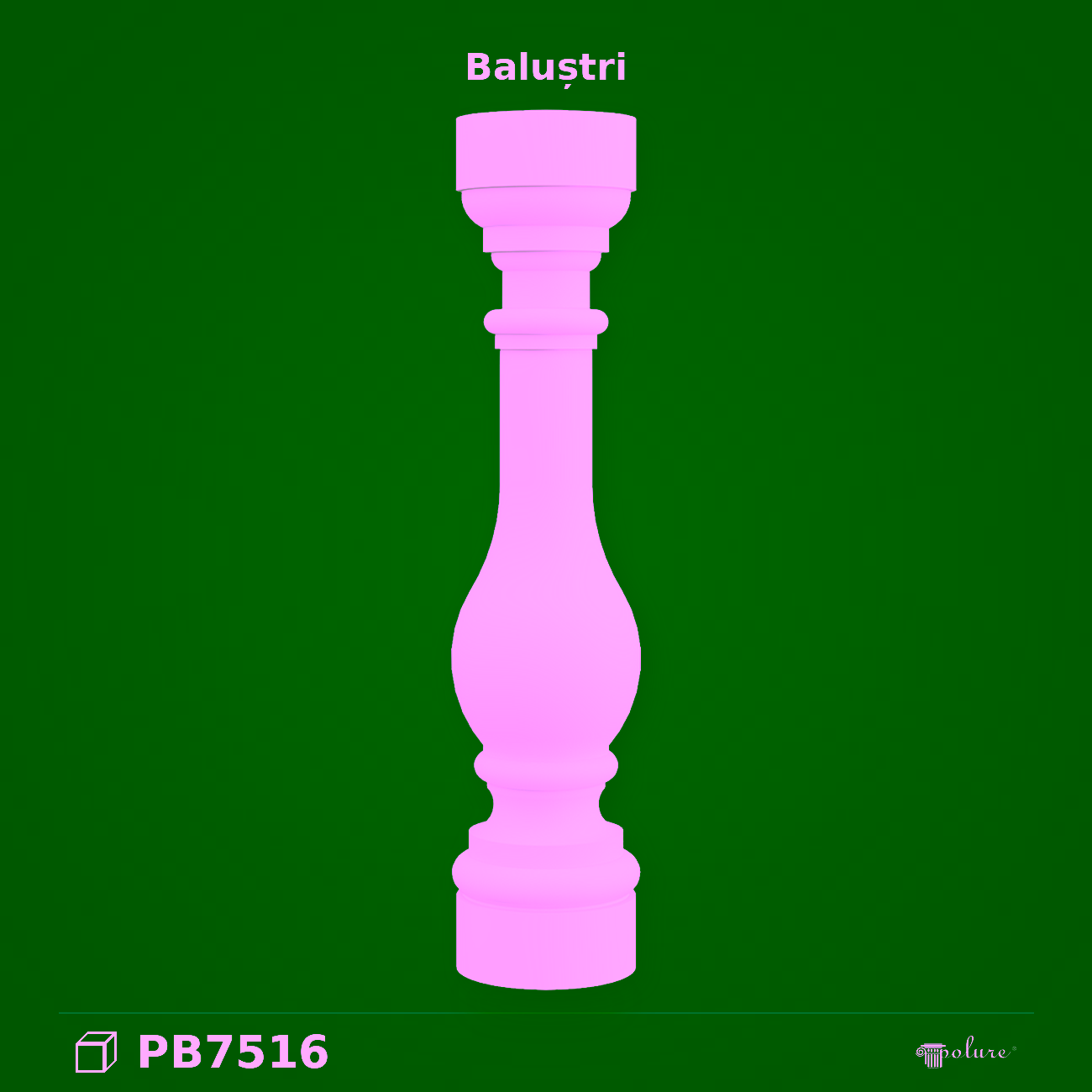 Balustru Decorativ din Poliuretan 17×75 cm Clasic