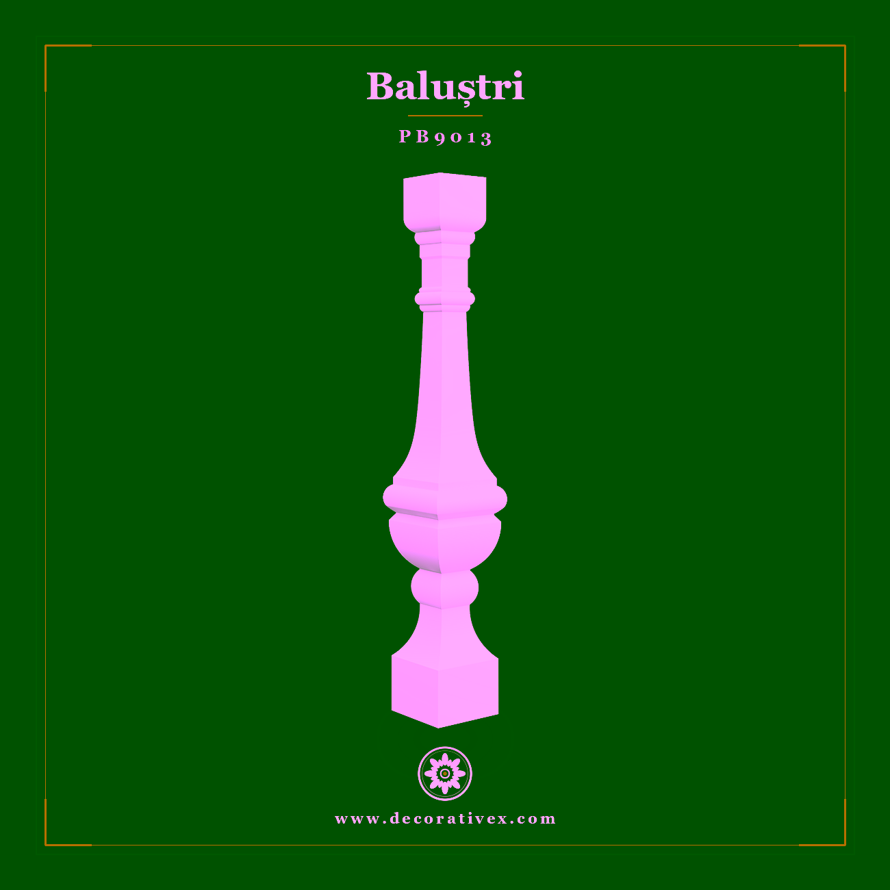 Balustru Decorativ din Poliuretan 15x15x90 cm Clasic