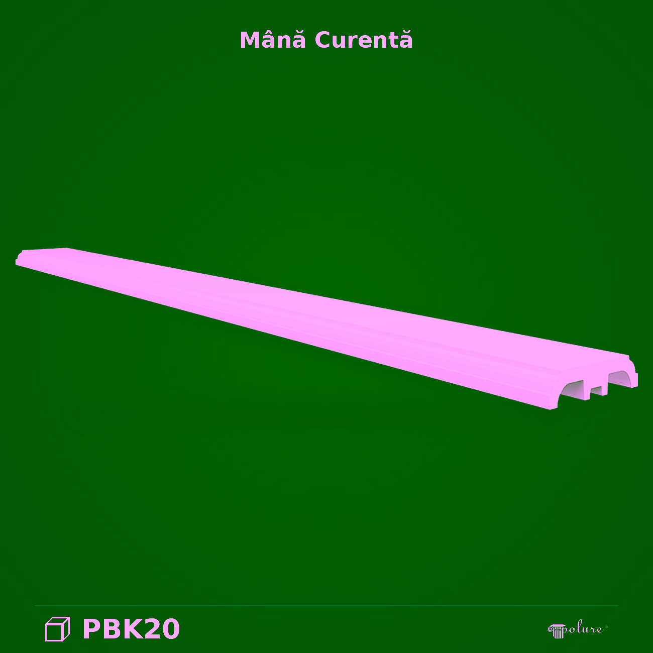 Mână Curentă din Poliuretan PBK20 20x240x5 cm Decorativă