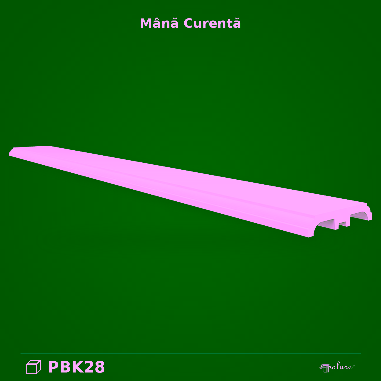 Mână Curentă din Poliuretan Pentru Balustrade 28×5 cm