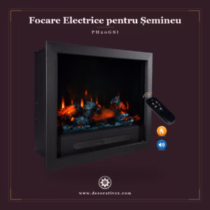 Focar Electric de Șemineu 75x63 cm cu Mască Poliuretan