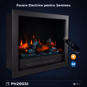 Focar Electric de Șemineu 75x63 cm cu Mască Poliuretan