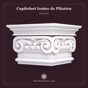 Capitel ionic 42x42x29 cm, decorativ din poliuretan
