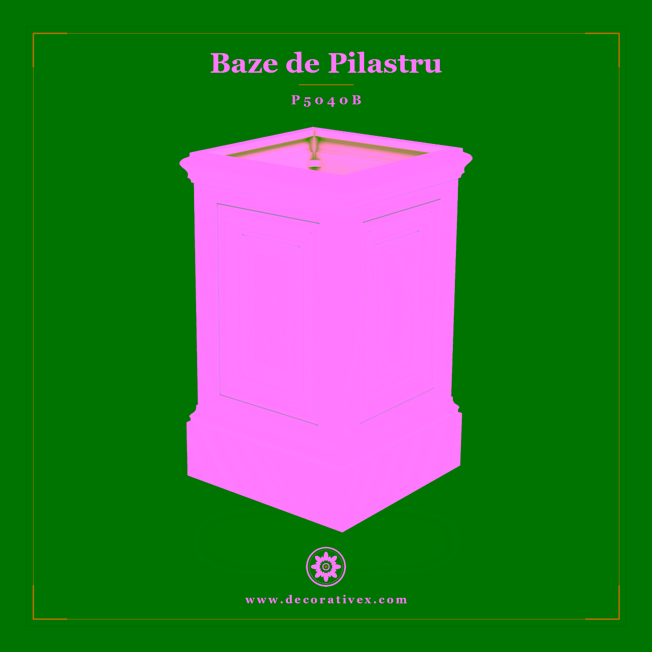 Baza de pilastru 45x45x75 cm, decor din poliuretan