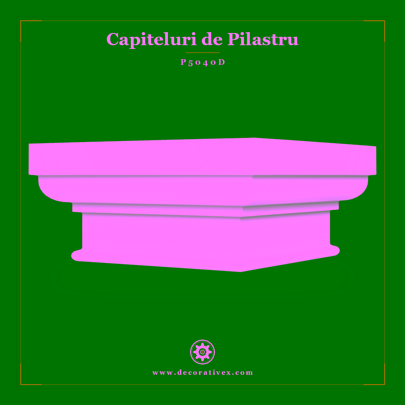 Capitel pilastru 56x56x26 cm, decor din poliuretan